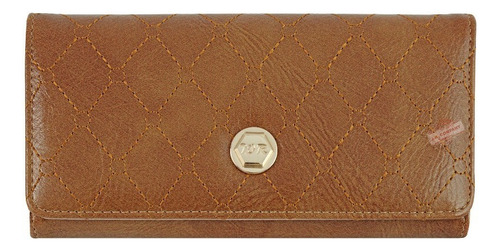 Cartera Para Dama Elegante Costuras Rombo Moda Wr-2064 Color Camel / Yellow