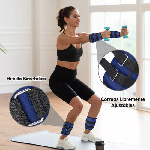 Pesas Fitness Par De Polainas Para Tobillos Una 3kg Cada