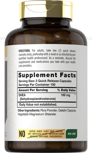 Dhea Deshidroepiandrosterona 100mg 300 Capsulas Eg T62
