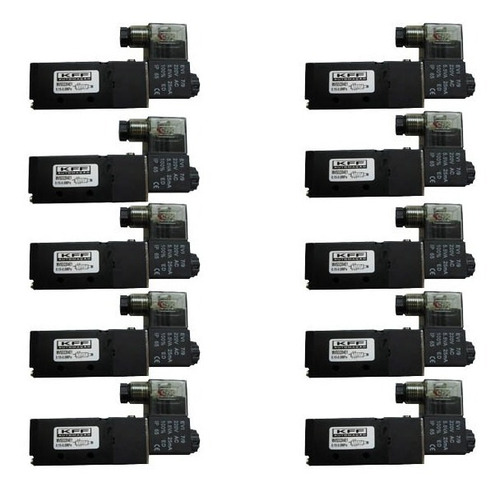10 Un Válvula Solenóide 5/2 Vias 1/4 Retorno Mola Pneumática 110vac
