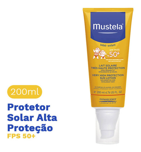 Mustela Protetor Solar Bebe E Infantil Loção Fps 50 200ml