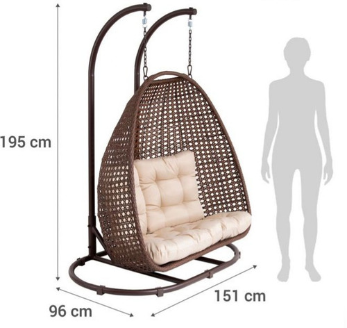 Imagen 3 de 5 de Silla Sillón Colgante De Ratan Para Jardín Envío A Provincia