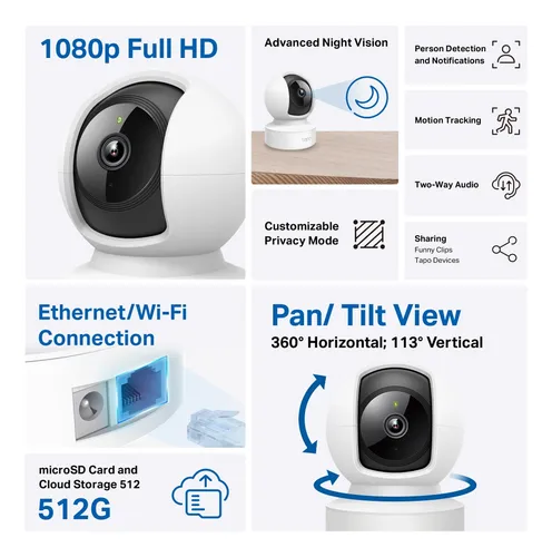 Cámara De Seguridad Tp-link Tapo C202 Visión Nocturna Fhd