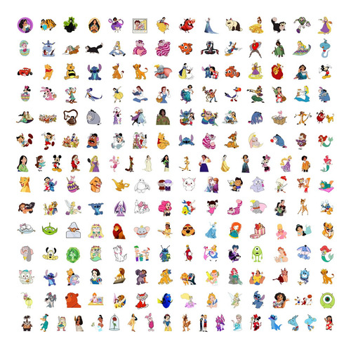 Calcomanías/sticker Disney Saga Anime Pack X10 7x7cm
