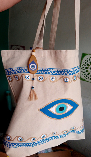 Ojo Turco Bolso Playa Rayon Resistente Original Evil Eye