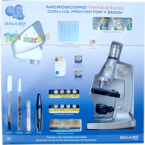 Imagen 4 de 7 de Microscopio Proyector Galileo Italy Tmpz 1200x Con Muestras