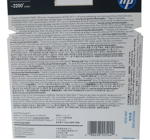 Cartucho Hp 10 Negro Original C4844a Vigente Verificable