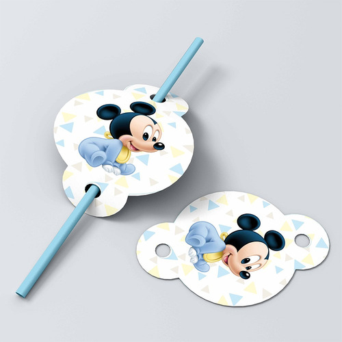 Imagen 7 de 9 de Kit Imprimible Mickey Bebé Editable (uso Personal)