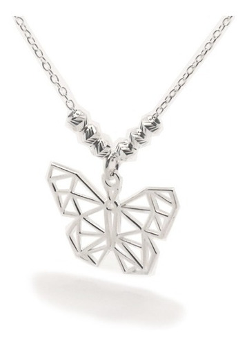 Collar  Mariposa Origami Joya Plata 925 Caja Personalizada