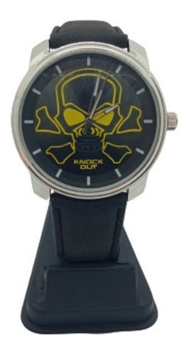 Reloj Knock Out Malla Cuero Calavera 4 Colores Hombre Newmar