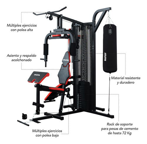 Home Gym Xtreme Force 400 - Todo En Uno 72kg