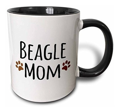 Brand: 3drose Beagle Dog Mom Mug, 11 Oz, Black