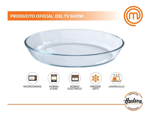 Asaderas Vidrio Templado Hudson Ovalada Horno 34x23x6cm