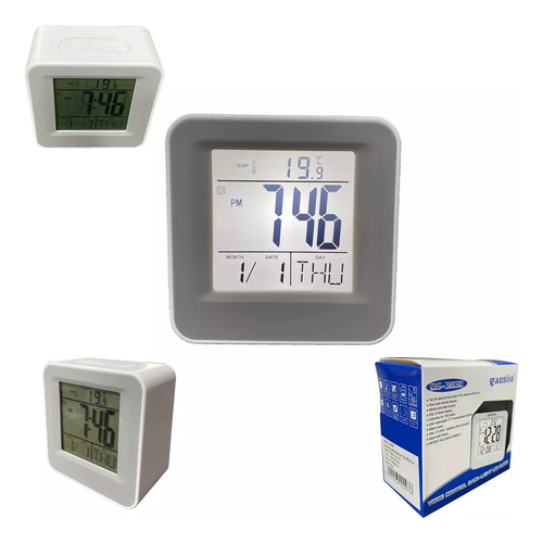 Reloj Cubo Despertador Luz Snooze Temperatura 