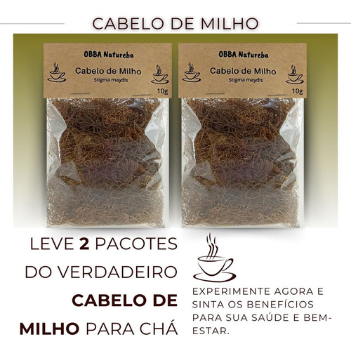 2 Pacotes Chá De Cabelo De Milho-autêntico Natural P Chá