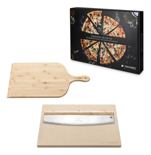 Navaris Pizza Stone Set (3 Piezas) Para Parrilla Horno 1.2 X