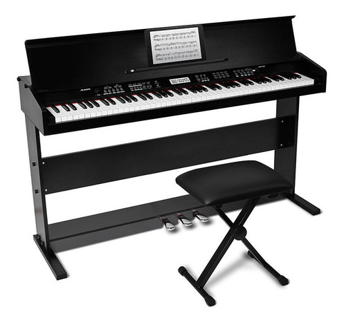 Piano Alesis Virtue Black Xus Silla Base Mueble 88teclas