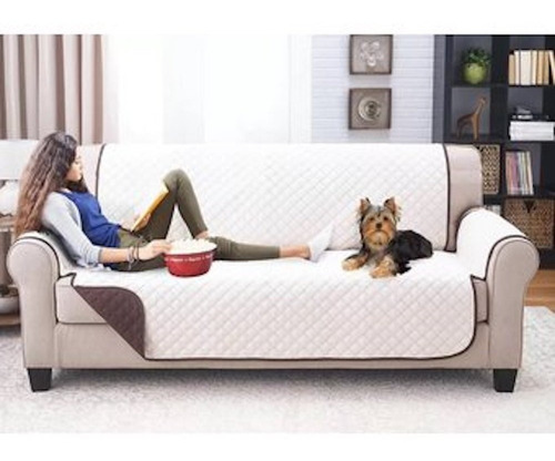 Protector Sofa Forro 3 Puestos Doble Faz Limpio Pelos Grueso