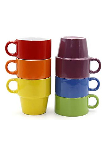 Gitana En Color De 8 Oz. Americano De Apilamiento Taza Del E