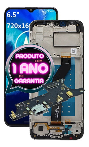 Tela Display Para Moto G8 Power Lite Xt2055 + Aro + Conector