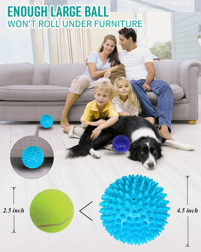 Pelotas Para Perro Chirriante Tonos Azules 2 Pzs 11.5 Cm