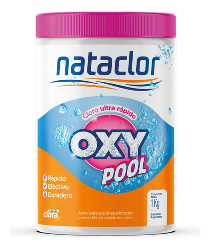 Cloro Ultra Rápido Oxy Pool Nataclor X 1kg Oxigeno Activo