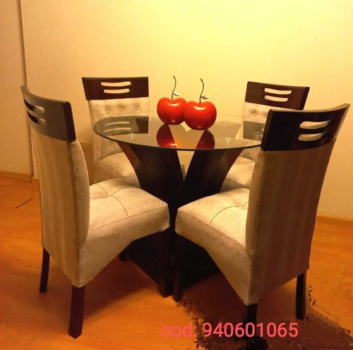 Imagen 3 de 6 de Juego De Comedor 4sillas Tapizadas Tornillo 940601065