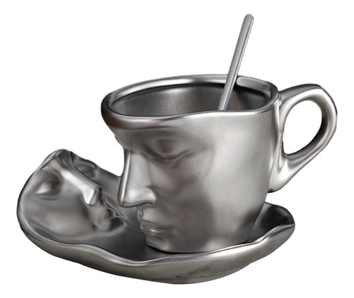 Elegante Juego De Tazas De Café De Cerámica Con Platillo Y