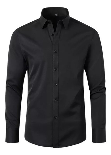 Camisa Hombre Elástica Manga Larga Que No Necesita Planchado