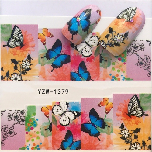 Pegatina Uña 3 Pcs Sticker Set Calcomania Water Pn