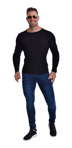 Imagen 4 de 6 de Sweater Pullover Hombre Joemar Entallado De Hilo