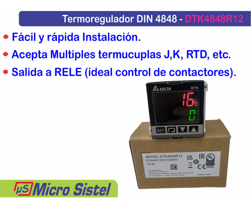 Controlador De Temperatura Delta Dtk4848r12 48x48 -