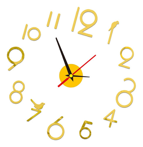 2 Reloj De Pared Diy Silencioso Con Números Pegatina Reloj