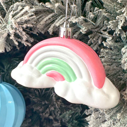 34 Piezas De Adornos Navideños Con Forma De Macarrón Rosa Y