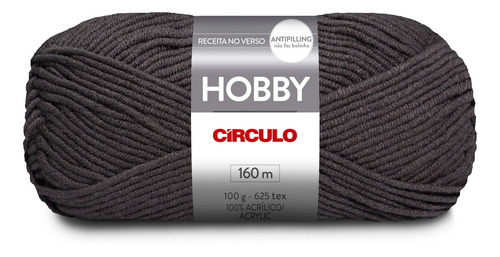 Lã Fio Hobby Círculo 100g 160m Novelo - Tricô E Crochê Cor 8327 - Chumbo