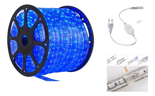 10 Metros Mangueira Led Alto Brilho Decoração Sanca Gesso Luz Azul Tensão De Operação 12v 127v