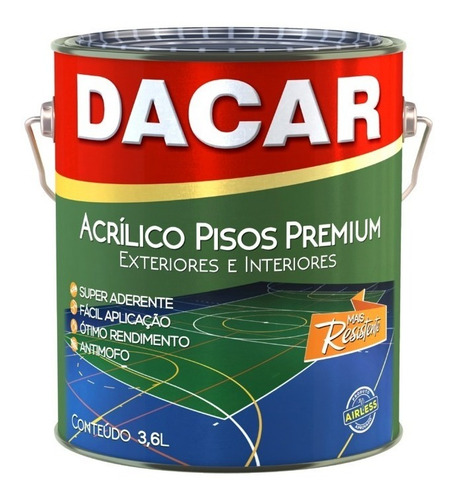 Pintura Para Pisos Dacar Premium Latex Acrílico 3,6l