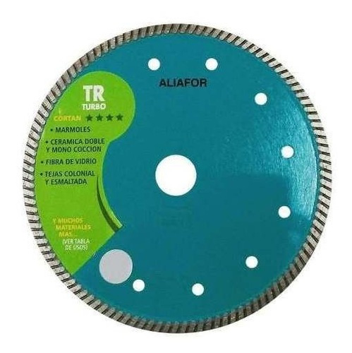 Disco De Corte Diamantado Aliafor Turbo 230 Mm Tr-9 Color Turquesa