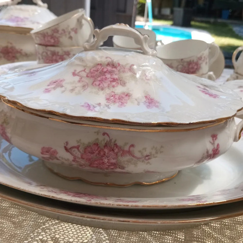 Lote De Vajilla Porcelana Antigua Francesa Limoges,70 Piezas