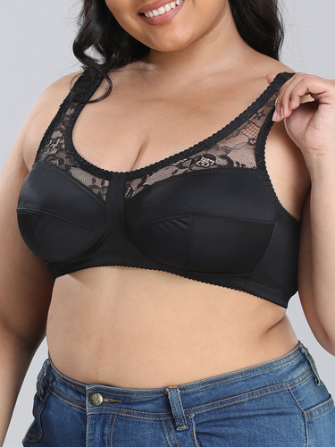 Sujetadores Finos De Encaje Suave Sin Aros, Talla Plus Bra,
