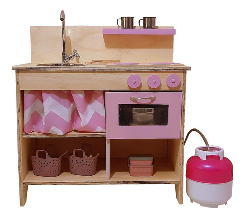 Cozinha Rosa De Madeira Infantil - Oque É Oque É? Cor Rosa-claro