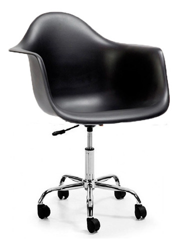 Sillon Silla Oficina Garden Life Eames Giratorio Con Ruedas Color Negro