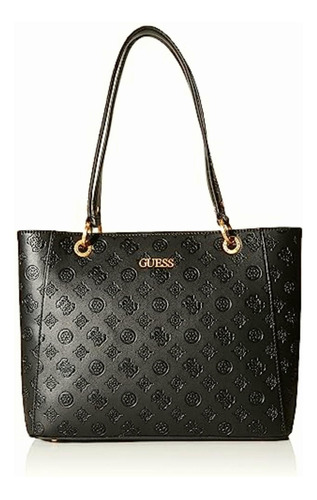 Bolsa Guess Geva Noel Tote En Color Negro Multi