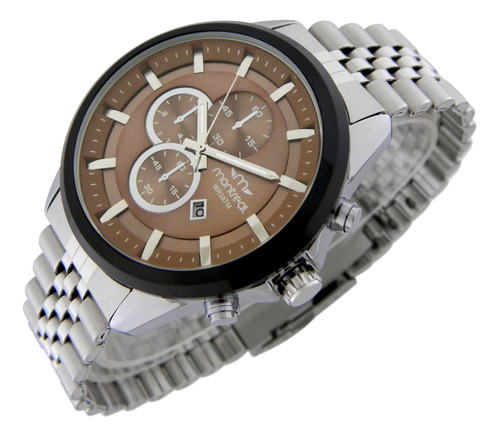 Reloj Montreal Hombre Ml1273 Calendario Malla De Acero