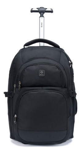 Mochila Executiva De Rodinhas Reforçada Notebook Trabalho Cor Preto Desenho Do Tecido Liso