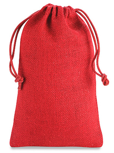 100 Costalitos De Yute Con Jareta Color Rojo De 15cm X 25cm