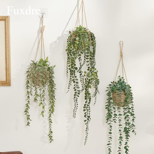 3 Paquete De Mini Plantas Artificiales Colgantes De Follaje
