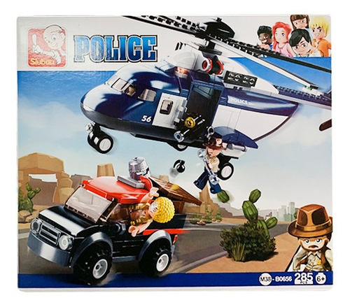 Micro Bloques Persecución En Helicoptero De Policia 285 Pcs