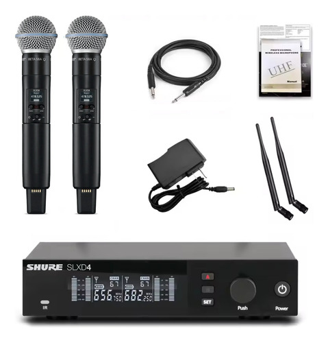 Micrófonos Inalámbricos Shure Sixd4 Dual / Slxd2 Beta 58a Negro