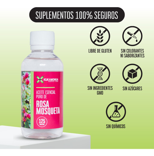 Kit De 5 Frascos De Aceite Esencial De Rosa Mosqueta -125 Ml